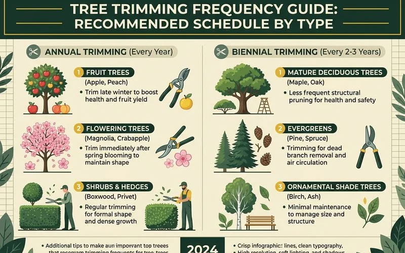 Trimming frequency calendar by tree species for Oahu