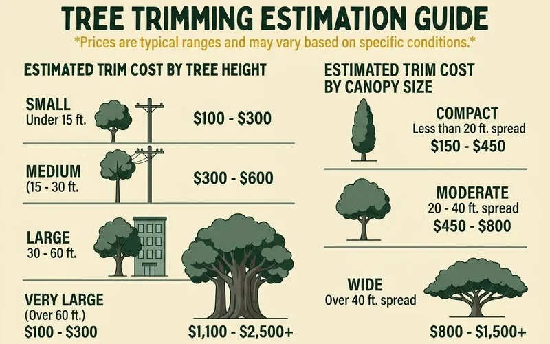 Honolulu tree trimming cost chart