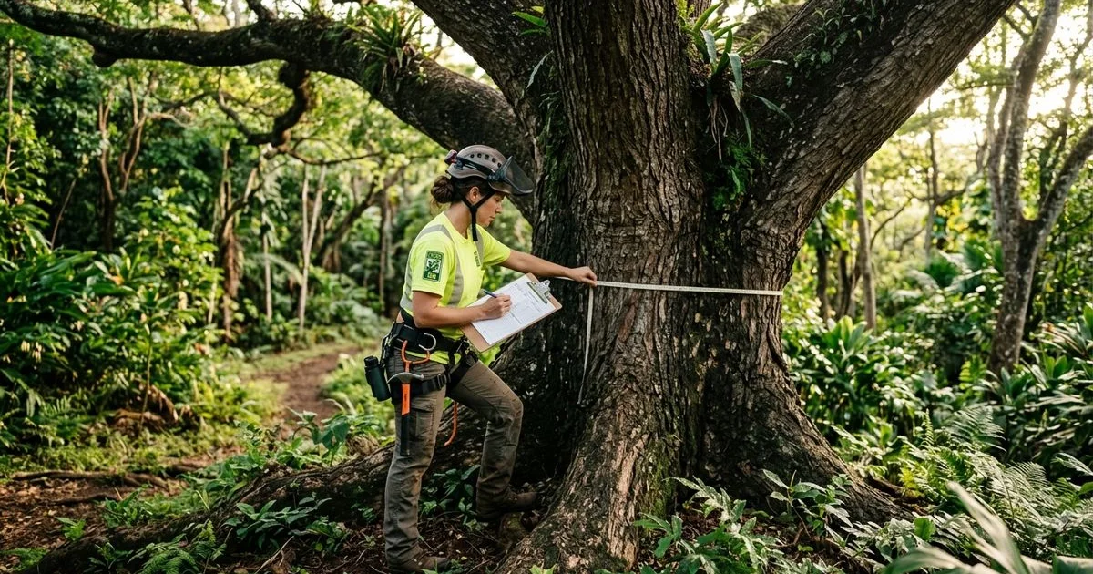 ISA-certified arborist performing a formal tree risk assessment