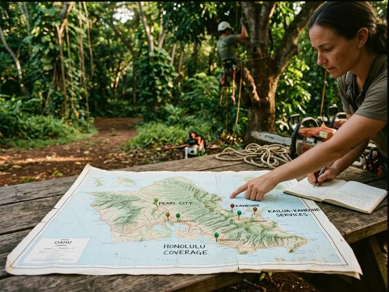 Oahu service area map showing coverage across the island